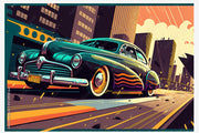 Artistic painted fast car wallpaper for wall