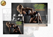 Push Harder Quote Gym Wallpaper