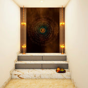 Om Art In Circle Self Adhesive Sticker Poster