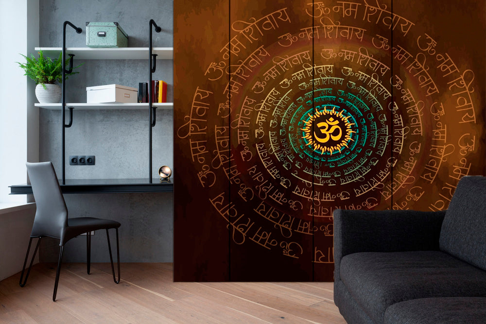 Om Nama Shivay Art Self Adhesive Sticker For Wardrobe