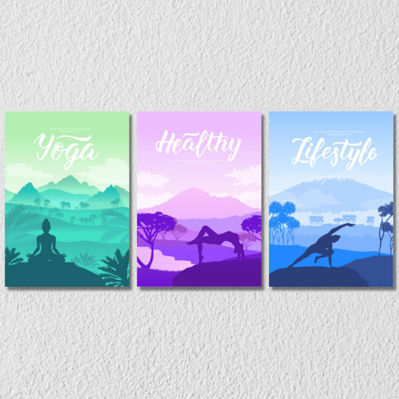 Yoga Wall Art, Set Of 3