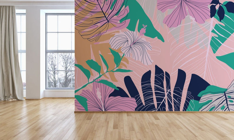 Leaf Tapestry Tropical Wallpaper