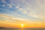 Beautiful Sunset Painting Self Adhesive Sticker For Wardrobe