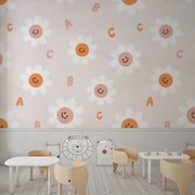 Floral Alphabetic School Wallpaper