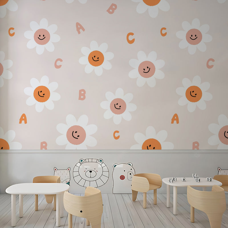 Floral Alphabetic School Wallpaper