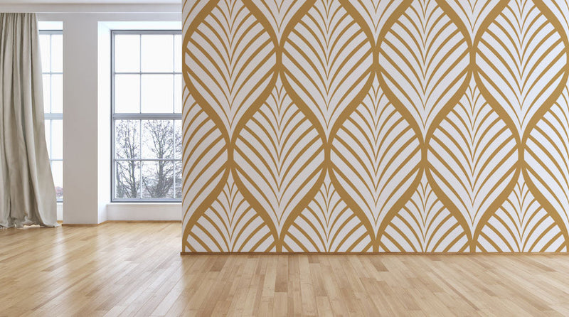 Golden White Pattern Wallpaper