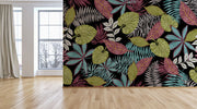 Tropical Pattern Dark Background Wallpaper