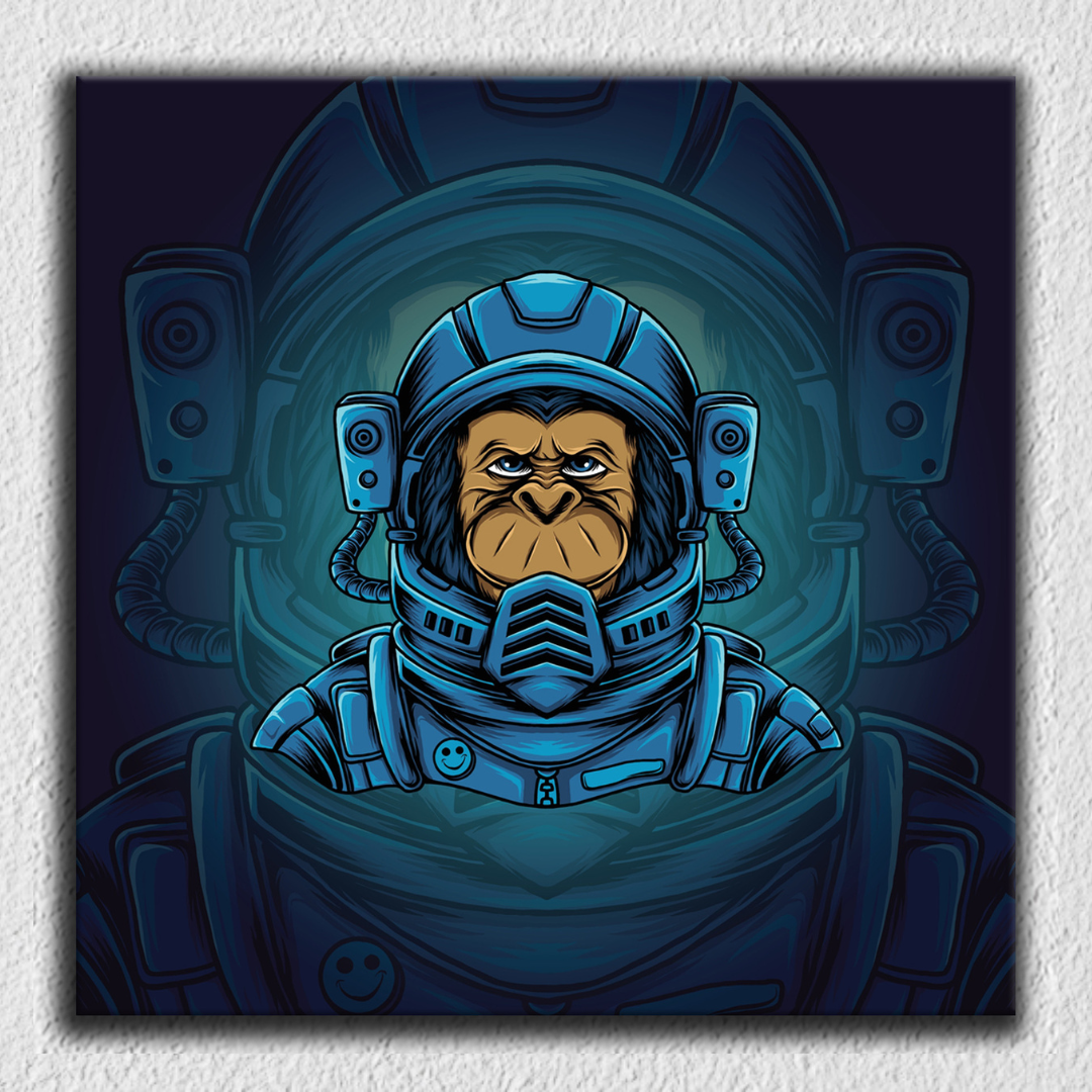 Monkey Space Blue Art