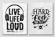 Black And White Music Quote Wall Art,Set Of 2