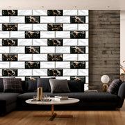 Black marble tiles Customised Wallpaper
