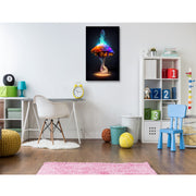 Colourful Mushroom Self Adhesive Sticker Poster