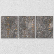 Black leaf print art Set of 3