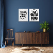 Black And White Music Quote Wall Art,Set Of 2
