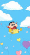 Shinchan In Sky Anime Self Adhesive Sticker For Door