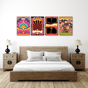 Psychedelic Wall Art, Set Of 4