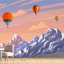 Mountains And Hot Air Balloons Wallpaper