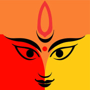 Durga Face Art Self Adhesive Sticker Poster