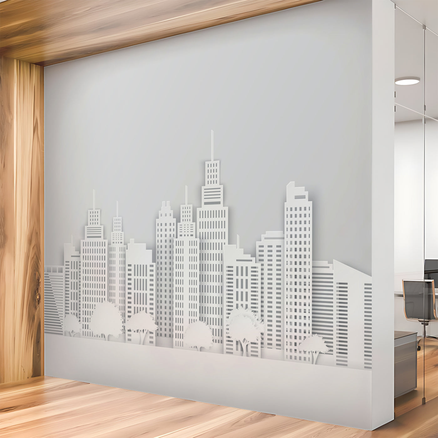 Modern Building White Wallpaper