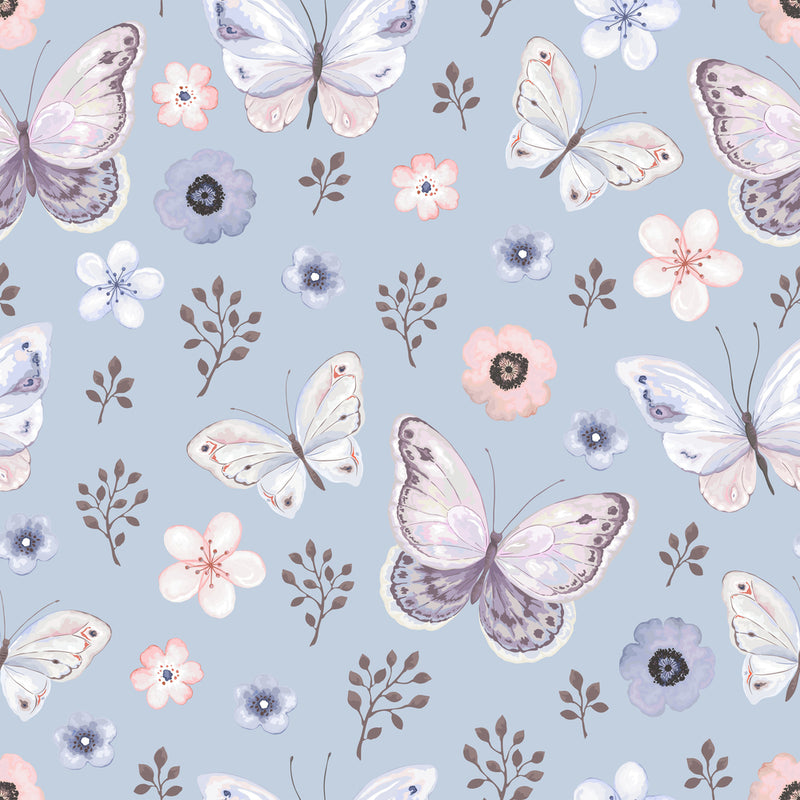 Purple Butterfly Flowers Wallpaper