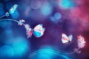 Colourful Butterflys Painting Self Adhesive Sticker For Wardrobe