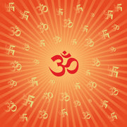 Orange Om Art Self Adhesive Sticker Poster