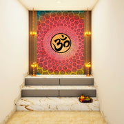 Om Art In Pink Mandala Self Adhesive Sticker Poster