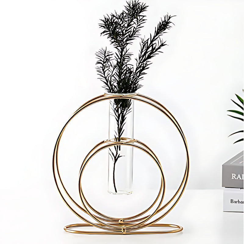 Double Rings Stand With Test Tube Flower Vase 1