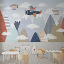 Mountains Doodle Nursery Wallpaper