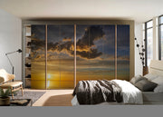 Sunset In Clouds Self Adhesive Sticker For Wardrobe