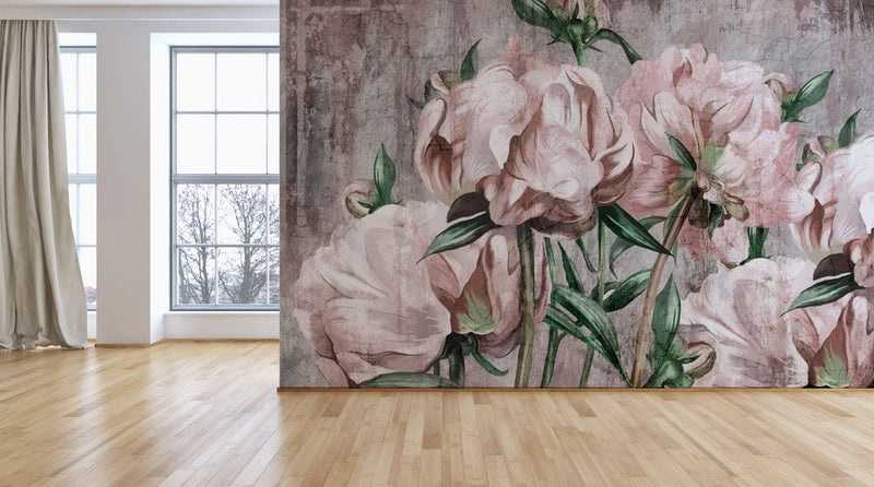 Pink Rose Tropical Wallpaper