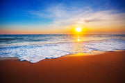 Sunset On Beach Painting Self Adhesive Sticker For Wardrobe