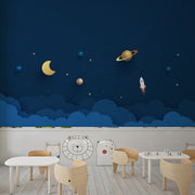 Space Nursery School Wallpaper