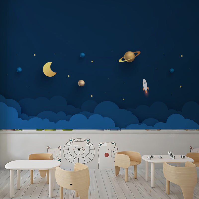 Space Nursery School Wallpaper