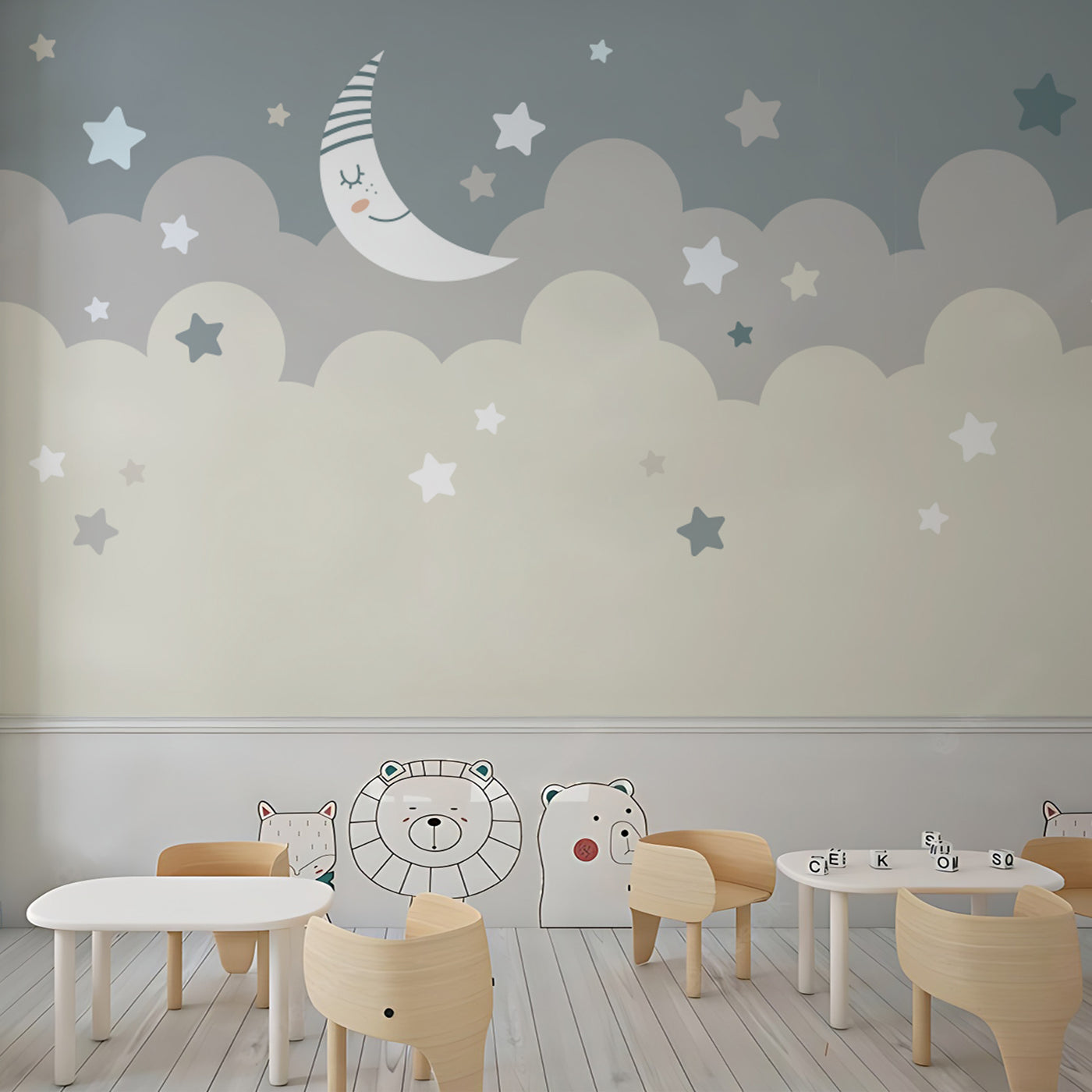 Night Doodle School Wallpaper