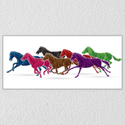 7 Horses Landscape Wall Art 16
