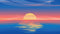 Sunset In Ocean Painting Self Adhesive Sticker For Wardrobe