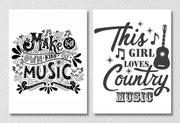 Doodle Music Wall Art, Set Of 2