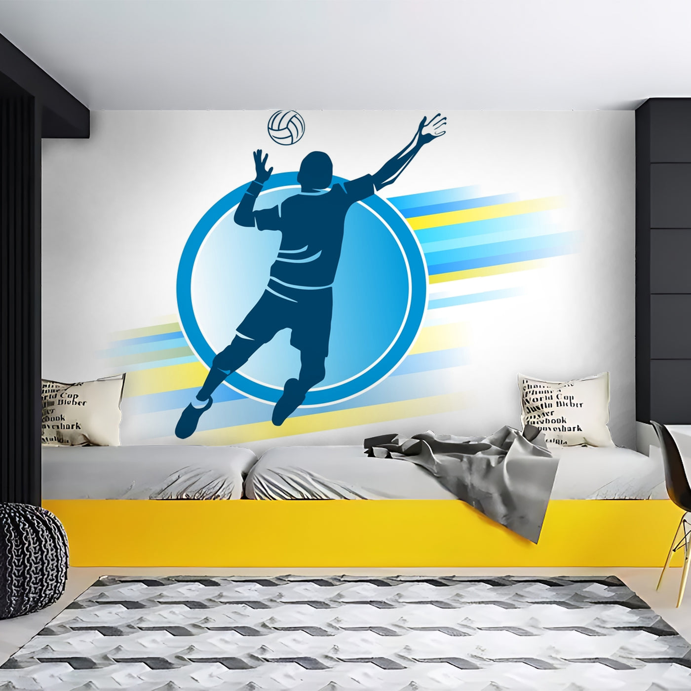 Volley Ball Stensil Wallpaper