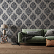 Adhya Gold Damask Wallpaper