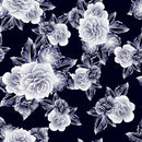 White And Blue Florals Self Adhesive Sticker For Cabinet