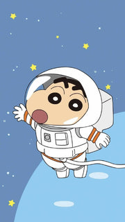 Shinchan On Space Self Adhesive Sticker For Refrigerator