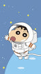 Shinchan On Space Self Adhesive Sticker For Refrigerator