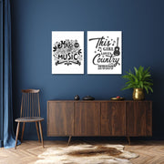 Doodle Music Wall Art, Set Of 2