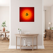 Red Om Mandala Art Self Adhesive Sticker Poster