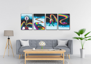Psychedelic Wall Art, Set Of 4