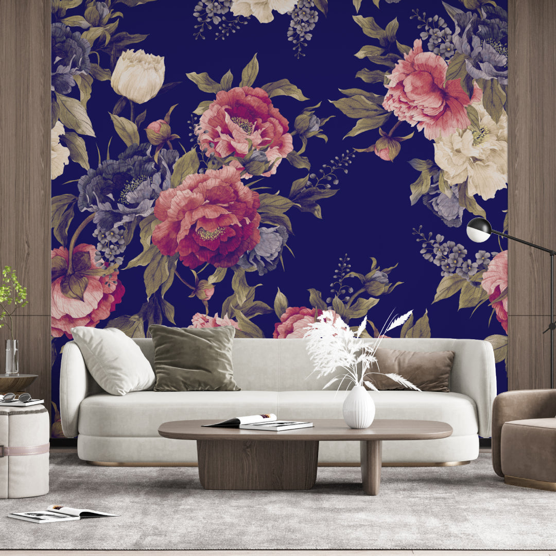 Red & White Rose Blue Wallpaper