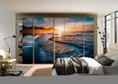 Sunset In Beach Layers Self Adhesive Sticker For Wardrobe