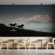 Horses Running On Green Grass