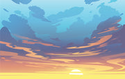Clouds Painting Self Adhesive Sticker For Wardrobe