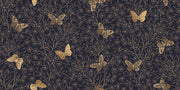 Golden Butterfly Blue Wallpaper